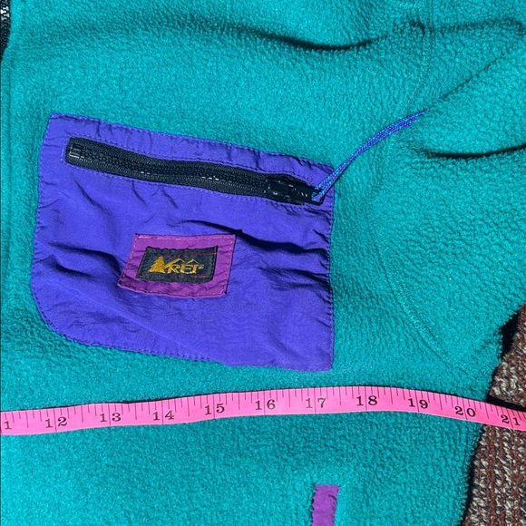 Vintage REI fleece teal fleece zip up sweater outdoor adventure jacket 90’s y2k - Picture 5 of 14